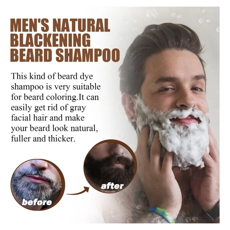 3×champú Natural For Oscurecer Barba C Guys,for Ennegrecimi
