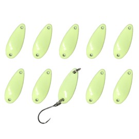 Orurdo qb100111a02n0 Micro Spoon Strong Luminous 10 Piece Set, 1.0 inches (2.5 cm), 0.1 oz (2.5 g), Barbless Hook for Fishing Lures & Flies