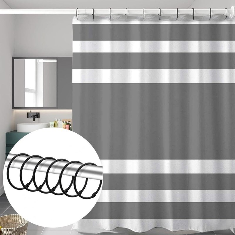 24 Pcs Shower Curtain Ring Large Metal Shower Curtain Hooks