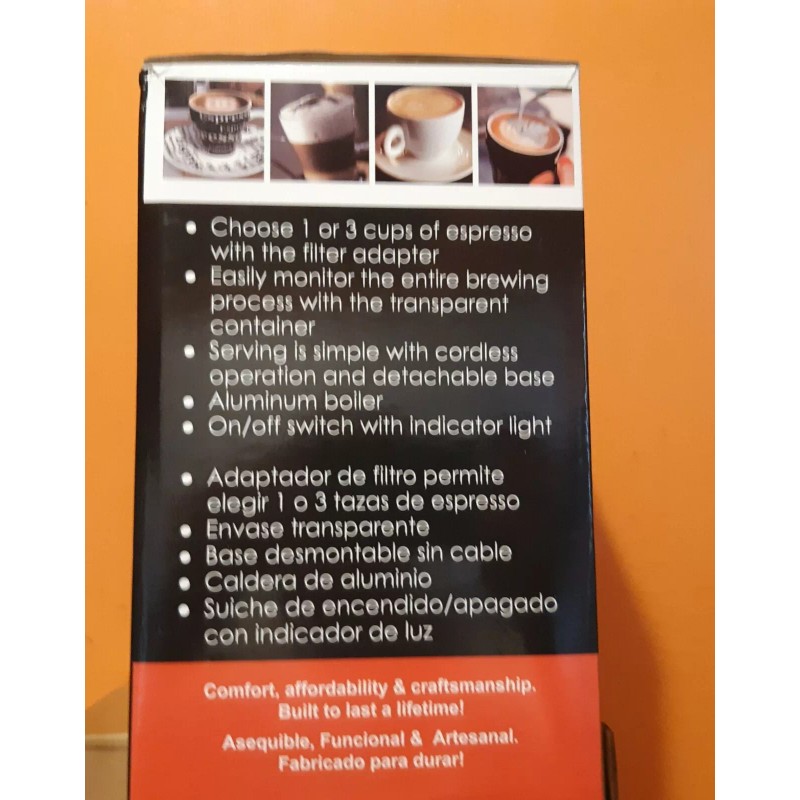 Bene Casa ELECTRIC CUBAN ESPRE COFFEE MAKER.CAFETERA ELÉCTRICA CUBANA.(1-3 tazas).(Silver