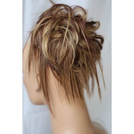 PRETTYSHOP Hairpiece Hair Rubber Scrunchie Scrunchy Updos VOLUMINOUS Wavy Messy Bun reddish brown blonde mix #33H27 G19F