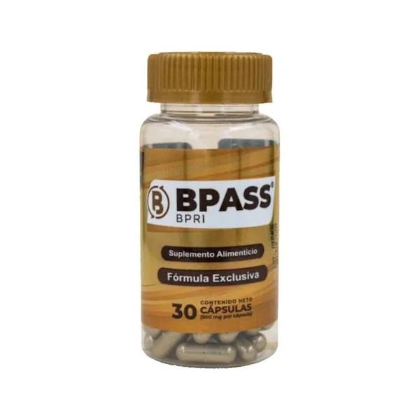 Bypass 30 Capsulas Inhibidor De Apetito 100% Natural Sabor insaboro