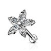 PiercedOff 316L Surgical Steel Labret with Marquise Clear CZ Flower