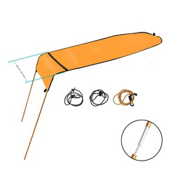 Kayak Sun Shade Canopy, Single Person, Waterproof, Orange, with Mounting Cords