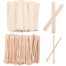 Brazilian Wax Hair Removal Spatulas 150pcs Disposable 150*18mm 88*6.5mm Wax Stick Hair Removal Cream Spatula for Hair Removal Wooden Pre-Sterilized Starter Kit Full Body Face Beard Eyebrow