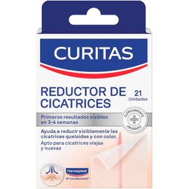 Curitas Reductor de Cicatrices, caja con 21 Venditas, Reduce, Aclara y Suaviza cicatrices nuevas y antiguas