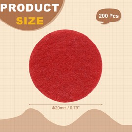 PATIKIL 200 Pcs Round Felt Circles for Crafts, 20mm / 0.79" Pre Cut Non-Woven Felt Fabric Circle for DIY Sewing Handcraft Cut Projects Craft Finishing, Red