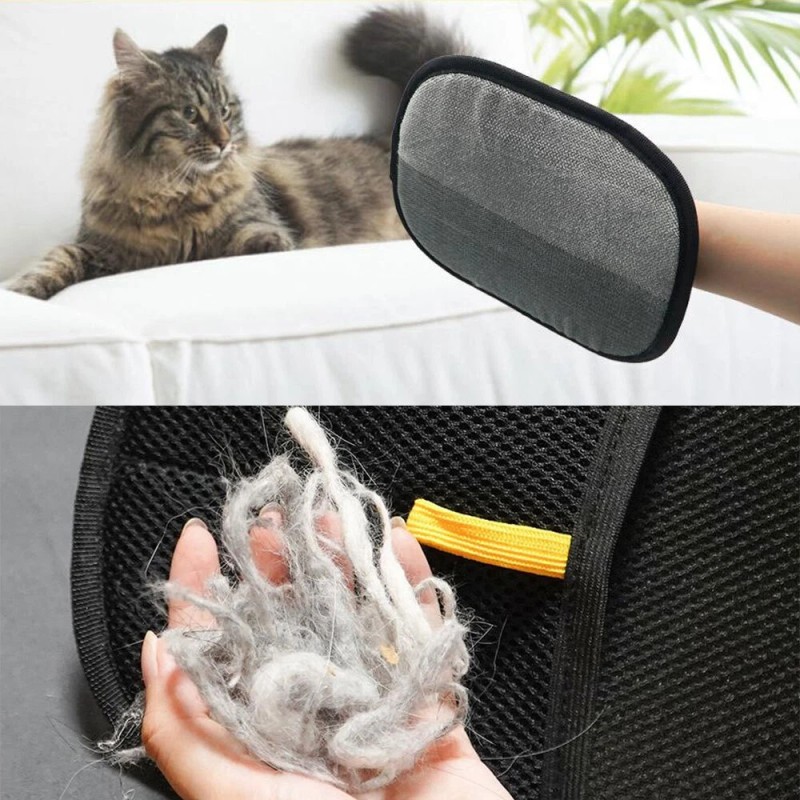 Pet Grooming Gloves, Silicone Double-Sided Pet Static Hair Removal Gloves