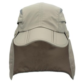 Connectyle Men's Fishing Golfing Hat with Neck Flap Foldable Outdoor Sports Baseball Cap SPF 50+ Sun Block Hats Light Grey