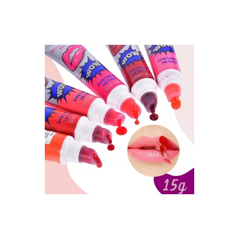 Lip Gloss Tinta Indeleble Labial Larga Duración Pack 3pz F