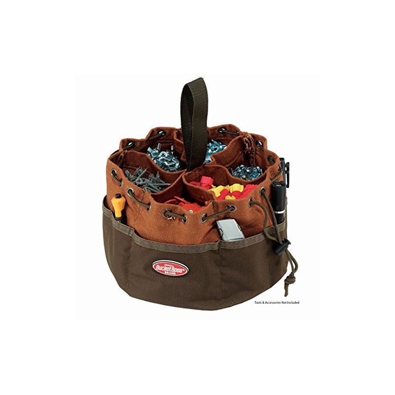 BUCKET BOSS 10 in. Parachute Parts Tool Bag in Brown