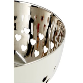 Premier Housewares Bowl with Hearts Design, Cream