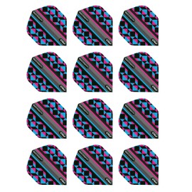 RED DRAGON Hardcore Radical Pink, Blue & Black Geometric Dart Flights - 4 Sets Per Pack (12 Dart Flights in total)