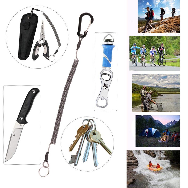 BB Hapeayou Fishing Lanyard (10Pcs) Retractable Safety Coiled Tether with