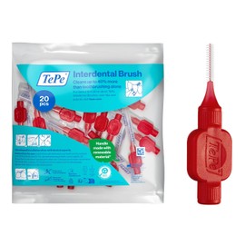 TePe Interdentalbürste Rot (ISO-Größe 2: 0,5 mm) / 1 x 20 Stück / Für eine einfache und gründliche Reinigung der Zahnzwischenräume