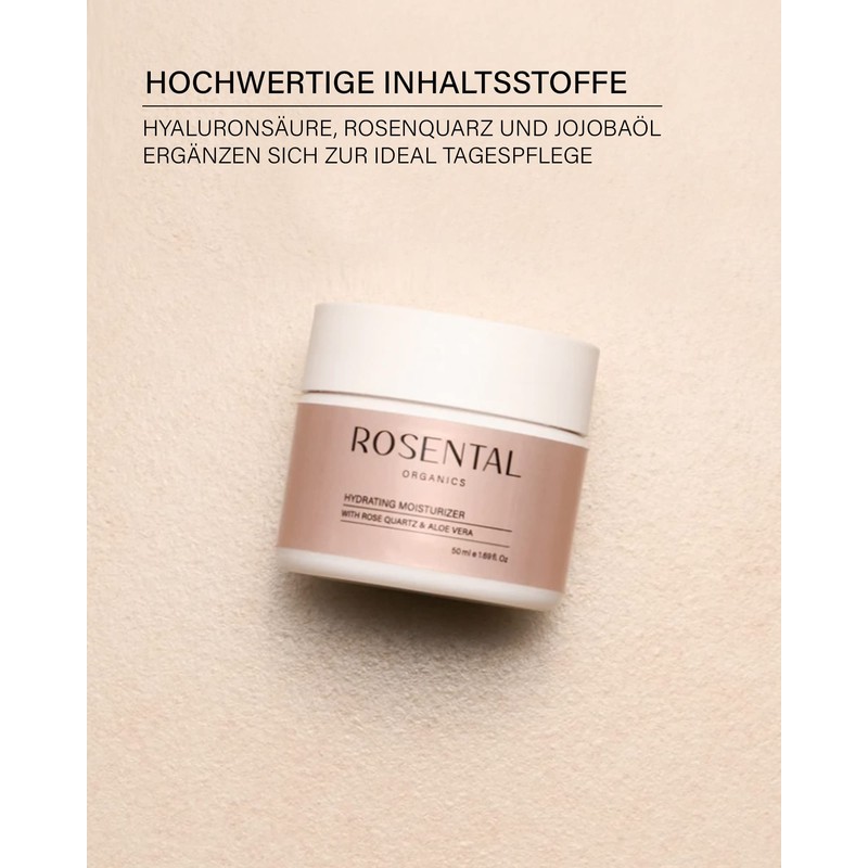ROSENTAL Organics Hydrating Moisturiser - Crystal Glow Moisturiser (Rose Quartz,
