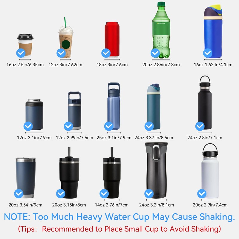 Dargoose Cup Holder for Car Leather Large Water Drink Bottle