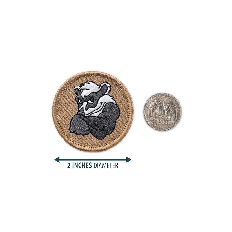 Muscle Badger Patrol Patch - 2" Diameter Round Embroidered Patch