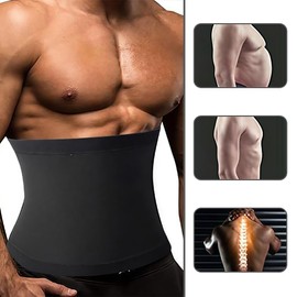 ZLKRHAK Women's Abdominal Belt Abdominal Belt Men's Abdominal Belt Sweat Belt Waist Trainer Abdominal Trainer Sweat Belt Belly Women, Black exterior and silver interior