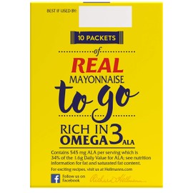 Hellmann's Real Mayonnaise, To Go, 10 Count (0.38 Fl Oz each), 3.8 Fl Oz
