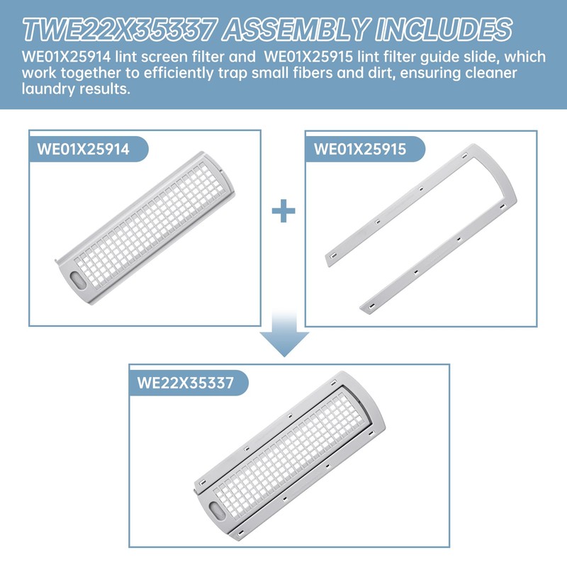 WE22X35337 Washer Dryer Lint Screen Filter And Lint Filter Slide