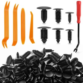 Xislet Christmas Tree Style Fender Retainer Clips 6mm 7mm 8mm 9mm 10mm 11mm Universal Car Vehicle Truck Body Bumper Shield Fastener Rivets Door Panel Push Pins with Tool