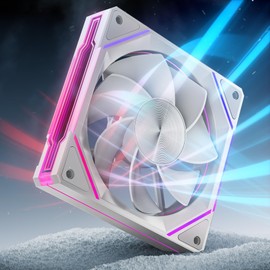 AsiaHorse AMICIPro 120mm ARGB PC Fans,Ultra-Quiet Operation <30dB, 1800 RPM HDB Bearings, 12 LED Lights, Aura SYNC Compatible for Enhanced Cooling and Visuals (Non-Illuminated Blade)