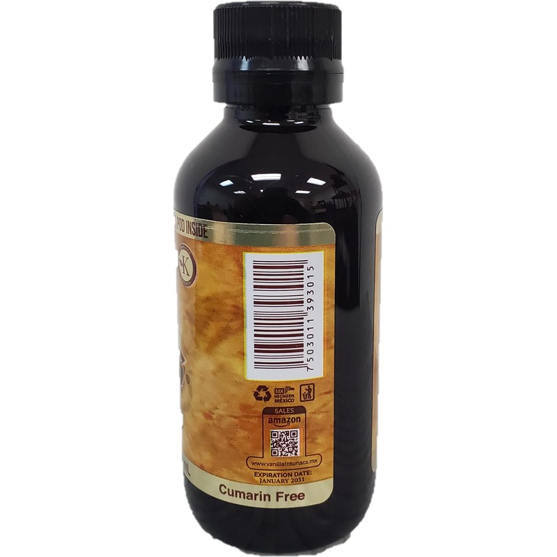Mexican Vanilla Totonac’s Bottle - Pure Imported Vanilla Extract (Dark: