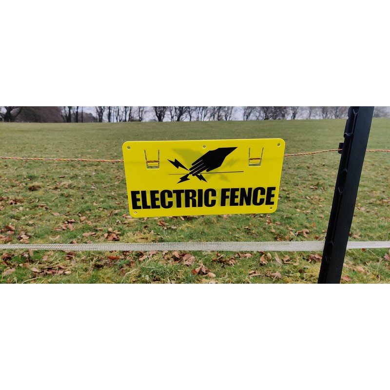 Electric Fence Warning Sign For Tape And Wire