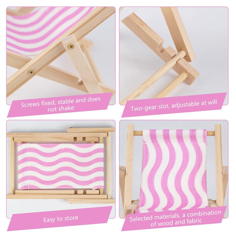 MABAHON 1pcs Phone Stand for Desk,FoldableCanvas Deckchair Dock(Pink)