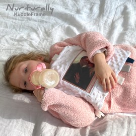 KuddleFrame - Nurturally - Lovely Unisex Comfort Blanket with Photo Holder and Pacifier Tag, Soft, Soothing, Cozy, Perfect for Sensory Play (Suitable for 6-Months- Old Babies to 4-Years-Old Kids)