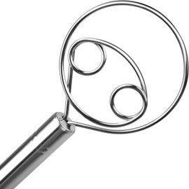 Silver Large Danish Dough Whisk, Bread Blender, High Quality Stainless Steel, Dutch Whisk for Bread, Pastry or Pizza Dough - Perfect Baking Tool Alternative to a Blender Blender or Hook