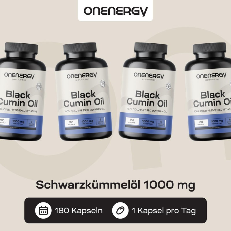 OnEnergy Black Cumin Oil 1000mg - 180 Soft Capsules -