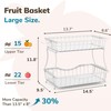 Zurklulu 2-Tier Fruit Basket for Kitchen Counter with 2 Banana