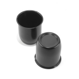 2Pcs 3.19" Stainless Trailer Wheel Center Caps, 3.6" H Matte Black