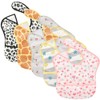 TSD Baby Bibs Waterproof Feeding Bibs 5pack Adjustable Mealtime Poctet