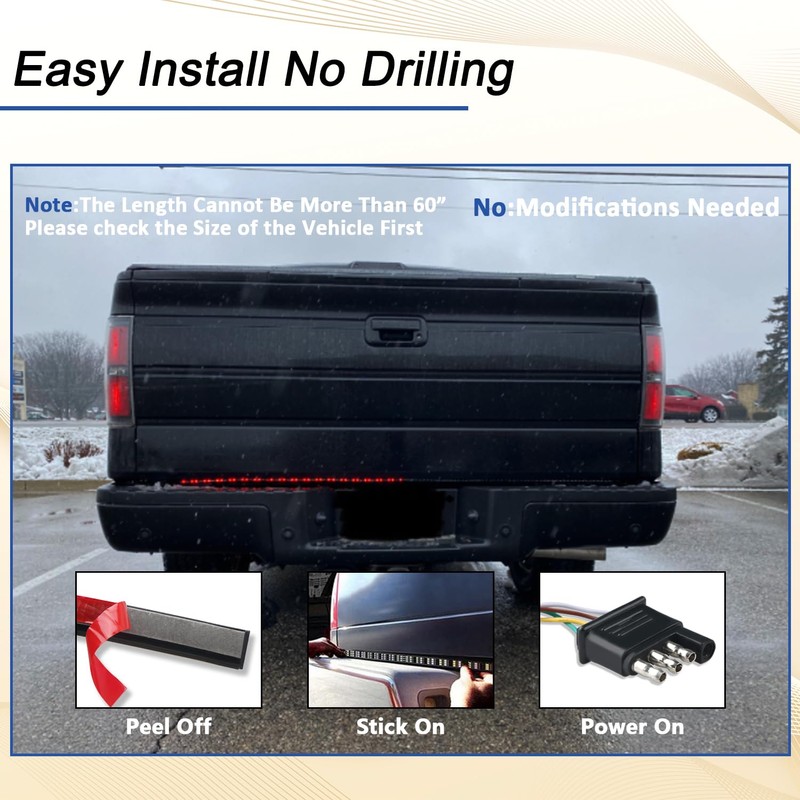 Led Truck Tailgate Light Bar 60 Inch, AveneMark 108 Led