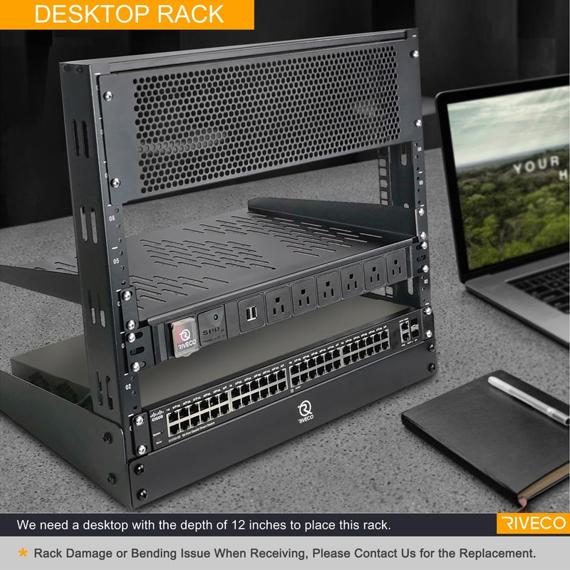 RIVECO 4u Tabletop Rack for Audio & Network, Desktop Rack