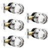 Lepushom 5 Pack Crystal Door Knobs Interior, Elegant Satin Nickel