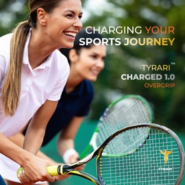 TYRARI Charged 1.0 Overgrip 12 Pack - Durable, Absorbent, Soft, Tacky All-Round Over Grip for Tennis, Pickleball, Badminton, Paddle, Squash and Other Racket Handles (Multicolor)
