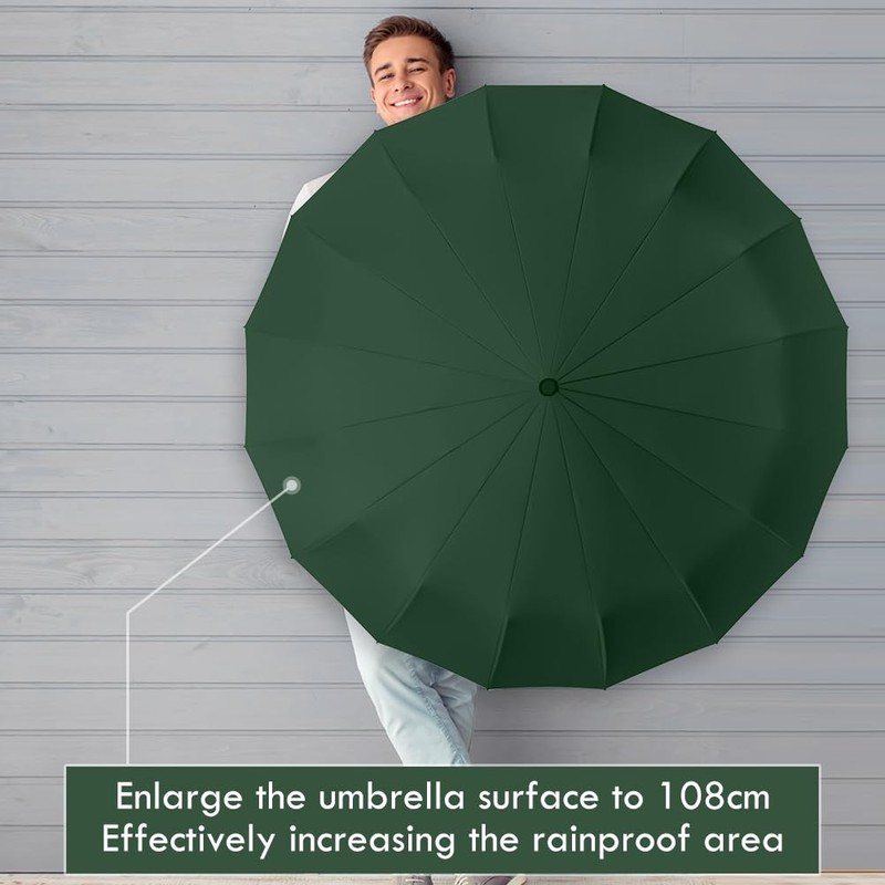 Foldable Umbrella, Open-Close Automatic Pocket Umbrella, Lightweight Design, Windproof and