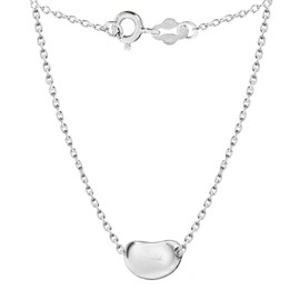 Tuscany Silver Women's Sterling Silver Coffee Bean on Trace Chain Necklace of Length 41 cm/16 Inch