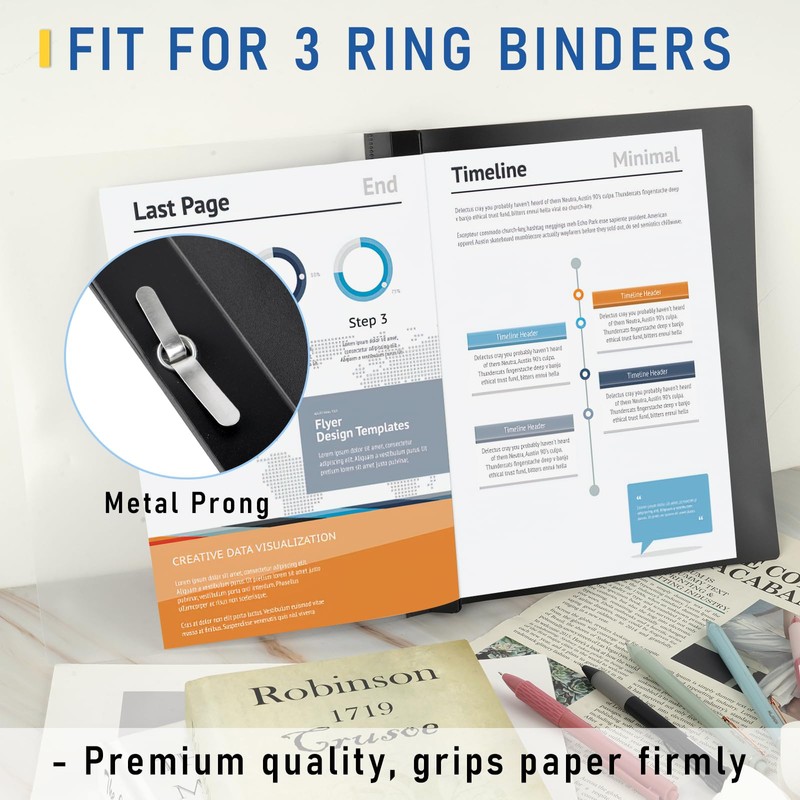 8 Pack Report Covers, COIDEA Report Covers with 3-Prong Fasteners,