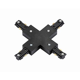 Black 240V Single Circuit Track X Shape Connector Accessory Track Lighting