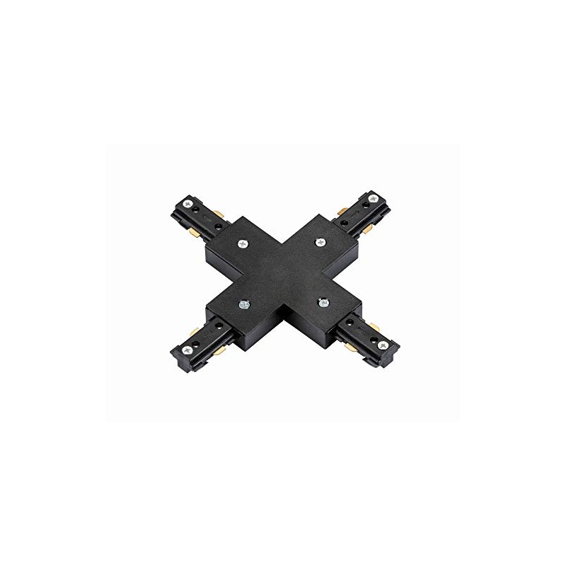 Black 240V Single Circuit Track X Shape Connector Accessory Track