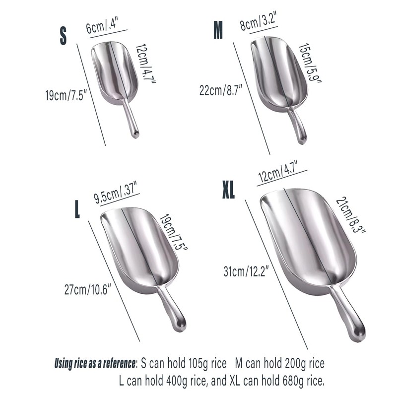 AIMALL Cast Aluminum Utility Scoop for Ice, Flour, and Rice