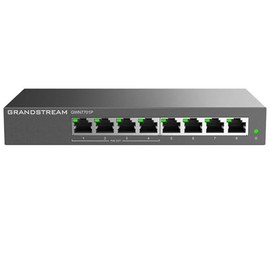 Grandstream GWN7701P | 8-Port Gigabit Ethernet Unmanaged PoE Switch | Plug & Play | Desktop/Wall-Mount | Metal Design