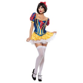 Starline Women's Fairy Tale Snow White Sexy 3 Piece Costume Corset Set, Blue, Medium