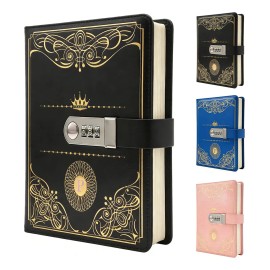 Agenda De Cuero Con Candado Diario Personal 150 Hojas A5