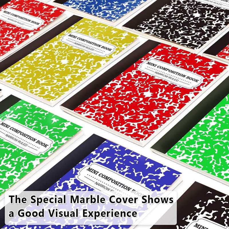 Composition Notebook, Mini Sized 30 Pack 5 Colors Narrow Ruled